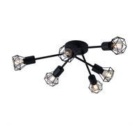 Plafonnier cage spot salon salle à manger lampe rétro noir en set comprenant des ampoules LED
