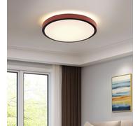 Plafonnier LED de salon brun Plafonnier rond lampe lumière du jour, couleurs de lumière réglables, alu acrylique, 24W 1189lm blanc chaud, blanc neutre, blanc froid, DxH 42 x 9,5 cm