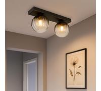 Lampe De Plafond Lampe De Chambre Rétro Verre Fumé Lampe De Couloir L 35 Cm