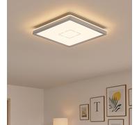Plafonnier rétro-éclairé LED Plafonnier argenté Lampe de salon Lampe de couloir plate, rétro-éclairage, 18W 2400lm blanc neutre, LxlxH 29,3 x 29,3 x 2,9
