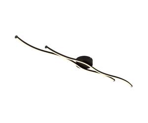 Lampe de plafond Lampe de plafond de la salle à manger LED Lampe de chambre à coucher Vagues, noir opale, 30W 1300lm blanc chaud, LxlxH 110,4x13x5,6 cm
