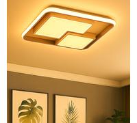 Plafonnier dimmable via interrupteur blanc gris plafonnier LED salon, métal plastique, 40,5W 2600lm, LxlxH 50x50x8,5 cm, WOFI 11610