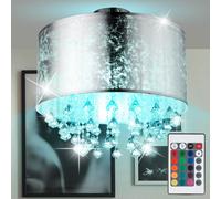 Plafonnier LED à intensité variable avec télécommande Plafonnier en cristal doré Lampe de salon, changement de couleur RGB, 8,5W 806lm blanc chaud, DxH 30 x 31 cm