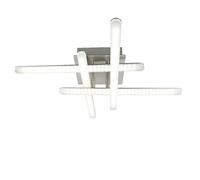 Lampe de plafond Lampe de salle à manger Lampe de salon Lampe design, métal chromé mat, 1x LED 6W 390Lm blanc chaud, LxLxH 55x55x11,5cm