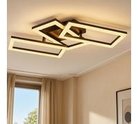 Plafonnier LED Salon Plafonnier Salle à manger Cristaux réglables, rectangulaire, 1100lm 24W 3000K, LxlxH 61,4x34x9,3 cm