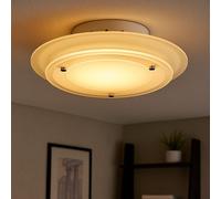 Plafonnier Lampe de salon Verre laqué Plafonnier, métal, 1x G9 douille, D 22 cm