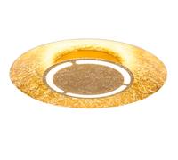 Lampe de plafond Lampe de salon Lampe de salle à manger Lampe de chambre à coucher, métal doré opalin blanc, LED 24W 1400Lm blanc chaud, DxH 50x8,6cm