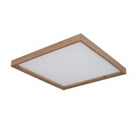Lampe de plafond Lampe de salon Lampe en bois Chambre CCT avec fixation de la couleur, aspect bois blanc campagnard, 1x LED 24W 1500Lm 2700-6500K, HxLxB 8,5x45x45cm