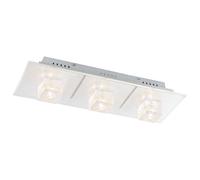 Lampe de plafond Lampe de salon LED verre satiné, métal, LED blanc chaud, L 59,5 cm