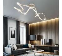 Lampe De Plafond Lampe De Salon Lustre En Cristal Argenté LED D 90,8 Cm