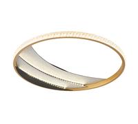 Lampe de plafond Lampe de salon or noir cristaux CCT lumière du jour, aluminium cristaux plastique métal, 1x LED 24W 1624m blanc chaud froid, DxH 41x6 cm