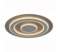 Lampe de plafond lampe de salon plafonnier chambre à coucher gris anthracite, métal MDF, LED 50W 1800lm 3000K blanc chaud, DxH 60x4,6 cm