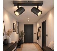 Spot de plafond 2 flammes Plafonnier mobile Spot gris Spots réglables, métal scandinave, 2x GU10 douilles, LxlxH 26x6x14,5cm