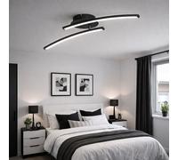 Plafonnier LED Design Barre Noir 12 W Lumière du Jour 59 cm