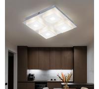 Lampe De Plafond LED En Aluminium Pour Table À Manger Argentée L 20 Cm 4 Flammes