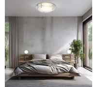 Plafonnier LED plafonnier en cristal verre blanc lumière de salon blanc, 12W 680Lm blanc chaud, DxH 25x9,5 cm