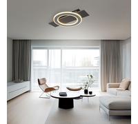Lampe De Plafond LED Grise Opale Pour Salle À Manger 44 Cm