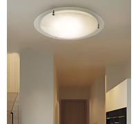 Lampe De Plafond LED Lumière Du Jour Chromée En Verre D 41,5 Cm