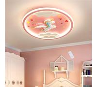 Lampe De Plafond LED Moderne Plafonnier Licorne Rose Créative Pour Enfants Lampe De Chambre À Coucher Filles 56W Dimmable Acrylique Chambre D'enfant Salon Salle À Manger Éclairage Intérieur,50cm