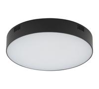 Lampe De Plafond LED Noire Ø 21 Cm Ronde H: 4 Cm Plate 4000 K 3000 Lm