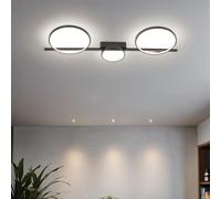 Lampe De Plafond LED Noire 100 Cm Longue Plate H: 12 Cm 3000 K 1100 Lm