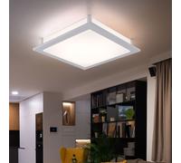 Plafonnier LED 1506 LUMENS En Verre Blanc Carré Pour Couloir