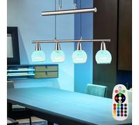 RGB LED Lampe de plafond suspendue TÉLÉCOMMANDE Verre DIMMER Luminaire réglable en hauteur54341-4Z