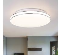 Lampe De Plafond LED Ronde Chromée Pour Salon Chambre Hall D'Entrée