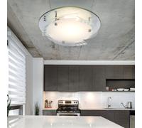 Plafonnier Suspension Luminaire de Salon LED Cristal Verre Chromé Satiné