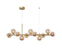 Lampe de Plafond Luxueuse et Minimaliste Moderne, Style « Magic Bean Lamp », Finition Laiton Moderne, Boule en Verre, Lustre doré réglable de Style Milieu du siècle, éclairage de Plafond lux