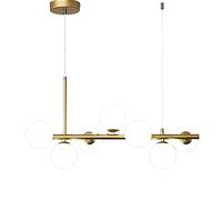 Lampe de Plafond Luxueuse et Minimaliste Moderne, Style « Magic Bean Lamp », Finition Laiton Moderne, Boule en Verre, Lustre doré réglable de Style Milieu du siècle, éclairage de Plafond lux