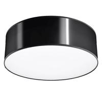 Lampe De Plafond Noire Ronde Ø 25 Cm H: 11 Cm Plat E27 Lampe De Plafond Salon