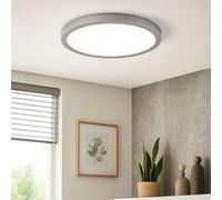 Lampe De Plafond Panneau Chromé Mat LED Ronde Salon D 40 Cm
