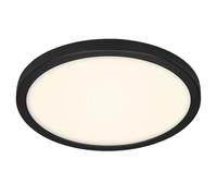 Lampe de plafond Panneau de montage Lampe de bureau noire Lampe de salon carrée, plastique métal, 1x LED 21W 2000lm 4000K blanc neutre, DxH 40x3,6 cm