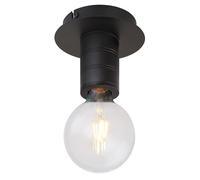 Lampe de plafond Plafonnier 1 flamme Salon noir, métal alu, 1x douille E27, DxH 15x11 cm