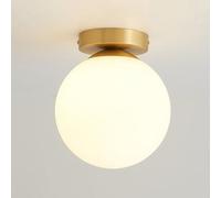 Lampe de Plafond Plafonnier Encastré en Laiton Moderne Nordique Globe en Verre Dépoli Finition Dorée Applique Murale Polyvalente pour Couloir Entrée Salle de Bain Chevet Éclairage de Plafond