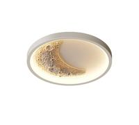 Lampe de Plafond Plafonnier LED Créatif pour Chambre d'enfant Design Moderne Blanc Montage Encastré Motif Lune Et Nuage Décoratif 3 Couleurs Changeantes pour Chambre d'enfant Couloir Salon (Forme
