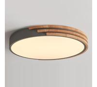 Lampe de Plafond Plafonnier LED Ultra-Mince à Intensité Variable Tricolore Panneau Lumineux Plat Chinois pour Salon Couloir Maison Bureau Porche (Gris) Éclairage de Plafond