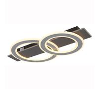 Lampe de plafond Plafonnier salon salle à manger gris anthracite LED, métal acrylique, 1x LED 40W 2000Lm 3000K, LxlxH 63x35x7 cm