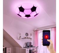 Smart Home Lampe de plafond pour enfants DIMMBAR Lampe de football en verre Alexa Google en set avec ampoules LED RGB incluses