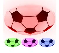 Lampe de plafond pour enfants DIMMABLE Lampe de football en verre TÉLÉCOMMANDE en set avec ampoules LED RGB incluses