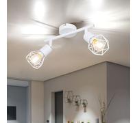 Spot de plafond rétro lampe cage spots lampe de salon-salle à manger pivotante blanche dans un ensemble comprenant des ampoules LED