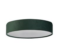 Lampe De Plafond Ronde Ø 50 Cm H: 10 Cm Petit Vert 3x E27 Abat-Jour En Velours