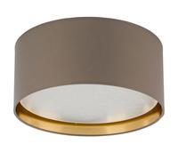 Lampe De Plafond Ronde En Tissu Ø45Cm Beige Or 4X E27 Luminaire De Salon