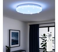 Smart LED Plafonnier à intensité variable avec télécommande Ciel étoilé RGB Changement de couleur Lampe de chambre à coucher, 22W 2400lm blanc chaud-blanc froid, DxH 39 x 7 cm