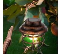 Lampe De Plafond Solaire À LED Suspendue Rétro En Fer Pour Jardin Terrasse