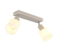 Lampe De Plafond Spot 2-Flammes E14 Mobil En Verre Opale Sable