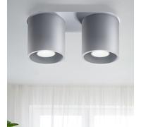 Lampe De Plafond Spot Grise En Aluminium GU10 2 Flammes Lampe De Salon