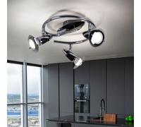 Plafonnier LED spot rondell plafonnier 3 flammes métal bois lampe de salle à manger Spot de plafond LED rondell, 3x E14 LED, 30x17,5cm, salon salle à manger
