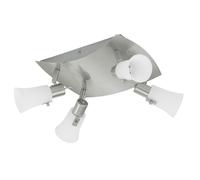 Lampe de plafond Spot réglable Lampe de plafond Lampe de salon, nickel mat verre satiné, 4x G9, LxB 28x24 cm,EGLO 90402